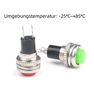 10mm Druck Taster Schalter Drucktaster Button Hupe Switch 125V Metall Rot GrüN - Picture 1 of 9