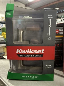 Kwikset Perth Interior Passage Door Lever for Closet & Hallway Satin Nickel NEW - Picture 1 of 2
