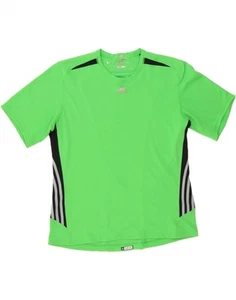 ADIDAS Mens Climacool T-Shirt Top XL Green Colourblock Polyester EZ11 - Picture 1 of 3