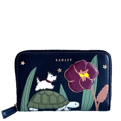 Radley Purse Black Leather Medium Coin Card Zip Round Wallet - Midnight Wanderer - Image 1 of 4