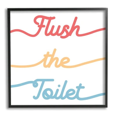 Letrero de baño para niños Flush The Toilet tipografía Foto 1 de 4