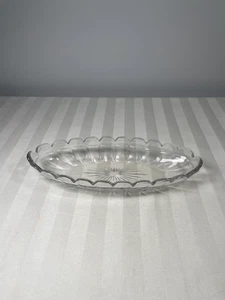 Vintage Heisey Glass Clear 9" Oval Dish, Colonial Sunburst - Picture 1 of 8