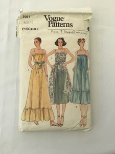 Vintage Vogue 1970s+ dress pattern No 7071 size 10 - Picture 1 of 2