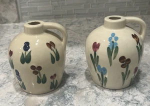 Juego de 2 jardineras jarra de agua primitiva cerámica artística vintage decoración de jardín - Imagen 1 de 7