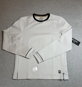 Rhone Quantum Crewneck Sweater Men’s Sz S Sleet Gray Stretch Knit Side Zips $158 - Picture 1 of 13