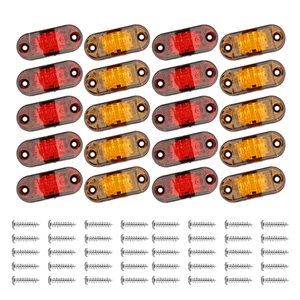Combo Amber & Red LED Car Truck Trailer RV Clearance Marker Lights Lamps 12V 20X - Picture 1 of 11