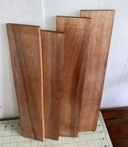 Four Pieces Hawaiian Select Koa Wood ~ 17 1/2" x 3 1/3" x 1/2"  (#492) - Picture 1 of 6