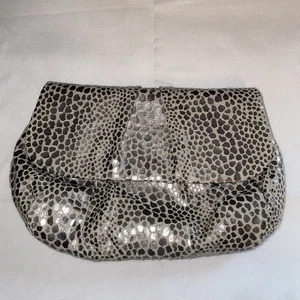 Mini bolso sin asas vintage Inge Christopher Reptile gris plateado - Imagen 1 de 10