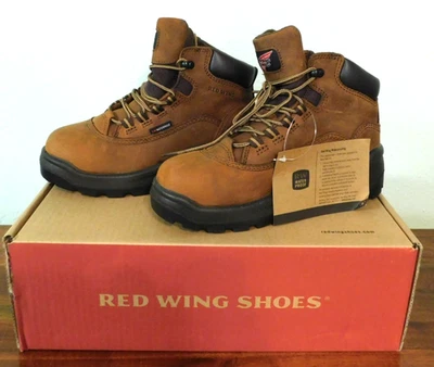 NWB Red Wing 2327 皮革钢头 WP 防滑 EH 靴子 6.5 B 码女式 — 第 1/4 张图片