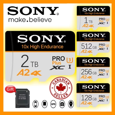 SD Memory Micro Card TF High Speed C10 A2 U3 2TB 1TB 512GB 4K XC U3 USB Adapter - Image 1 of 4