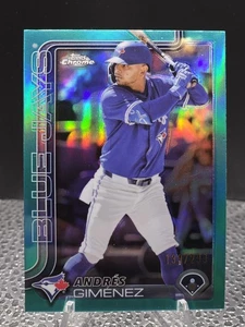 2025 Topps Chrome Baseball - Andres Gimenez /299 - Aqua Refractor — Blue Jays - Picture 1 of 2