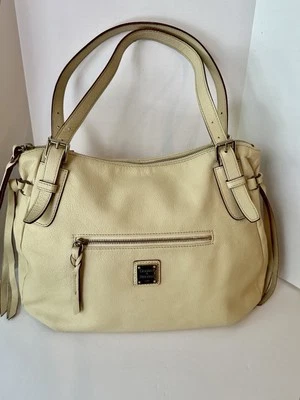 DOONEY & BOURKE 1975 Authentic Vintage Ivory Pebble Leather Purse Tote Bag - Image 1 of 4