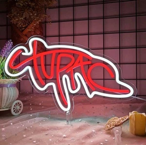 Tupac Neon Sign Light Up Sign LED 2pac Tupac Poster Wall Art Tupac Gift Display - Picture 1 of 3