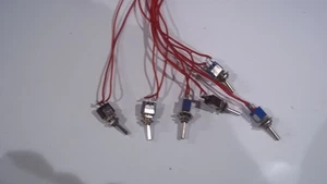 ✅6x Ein Aus Mini Kippschalter 2 Position Schalter On Off  AC 12V 6A  mit Kabel ! - Bild 1 von 2
