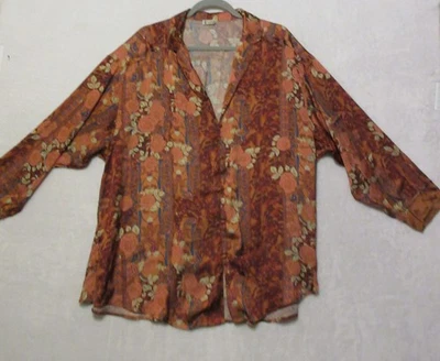 Top Pijama Intimately Free People Mujer Talla Mediana Marrón Floral Botón Delantero Foto 1 de 4