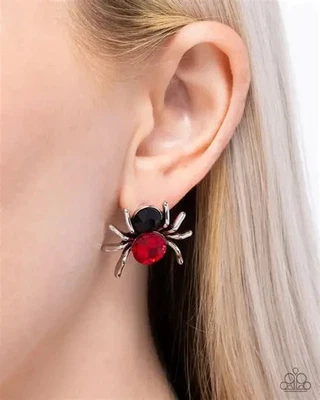 ~ Paparazzi ~ SPIDER SET! ~ RARE FIND! ~ Black Widow Earrings & Spider Bite Ring - Image 1 of 2