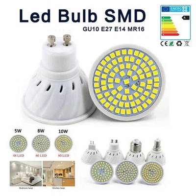 Led Bulb SMD GU10 E27 E14 MR16 5W 8W 10W Grow light Cool/Warm White 240V - Image 1 of 4