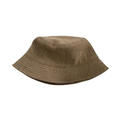 De colección LL Bean Mujer Lana Cachemira Mezcla Tweed Cubo Sombrero Talla L/XL Marrón Y2K Foto 1 de 4