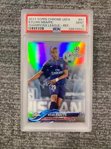 2017 Topps Chrome Kylian Mbappe #41 UEFA Champions League PSG Refractor RC PSA 9 - Imagen 1 de 1
