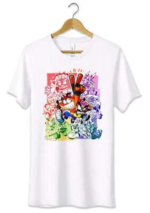 T-Shirt Maglietta Crash Bandicoot 4 Tshirt Videogames Nerd Bianca S M L XL XXL - Foto 1 di 3