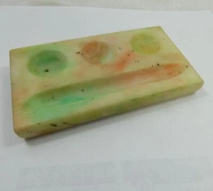 rarissimo PIATTO MISCELATORE PITTURA MARMO ARTISTA/PALETTE VINTAGE/ANTICO c1800 - Foto 1 di 7