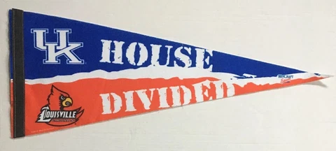 House Divided NCAA Kentucky Wildcats / Louisville Cardinals Premium Felt Pennant Cover
