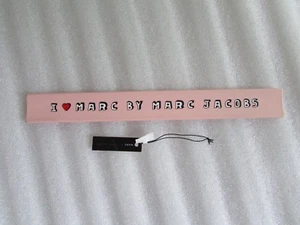 Marc Jacobs Silicone Slap Bracelet I Love MBMJ Adobe Pink New w Tag - Picture 1 of 12