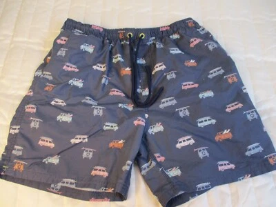 Boden Swim Trunks Boys 36 Blue Surfboards Trucks Drawstring Side Back Pockets - Image 1 of 4