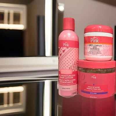 Luster's Pink Oil Moisturizer Hair Lotion , Holding Gel,  GroHairdress 3packs - Image 1 of 4