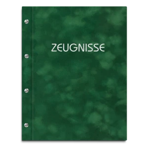 Zeugnismappe mit Samtoberfläche, versch. Farben, inkl. Prägung in silber - Picture 1 of 17