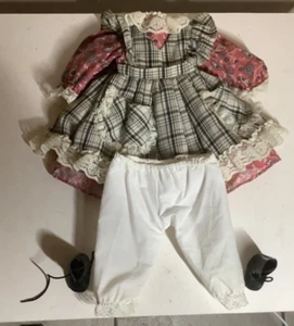 Dress 12" Doll Bloomers And Black Boots 4 Piece Fall Colors - Picture 1 of 4