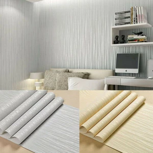 3D Textured Wallpaper Roll Non-Woven Stripe Wall Sticker for Bedroom Living Room - Picture 1 of 17