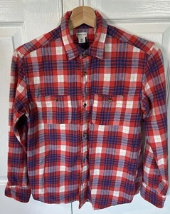Boys Crewcuts Size 14 Orange, Blue, White Plaid Flannel Shirt /Vert Soft EUC - Bild 1 von 3