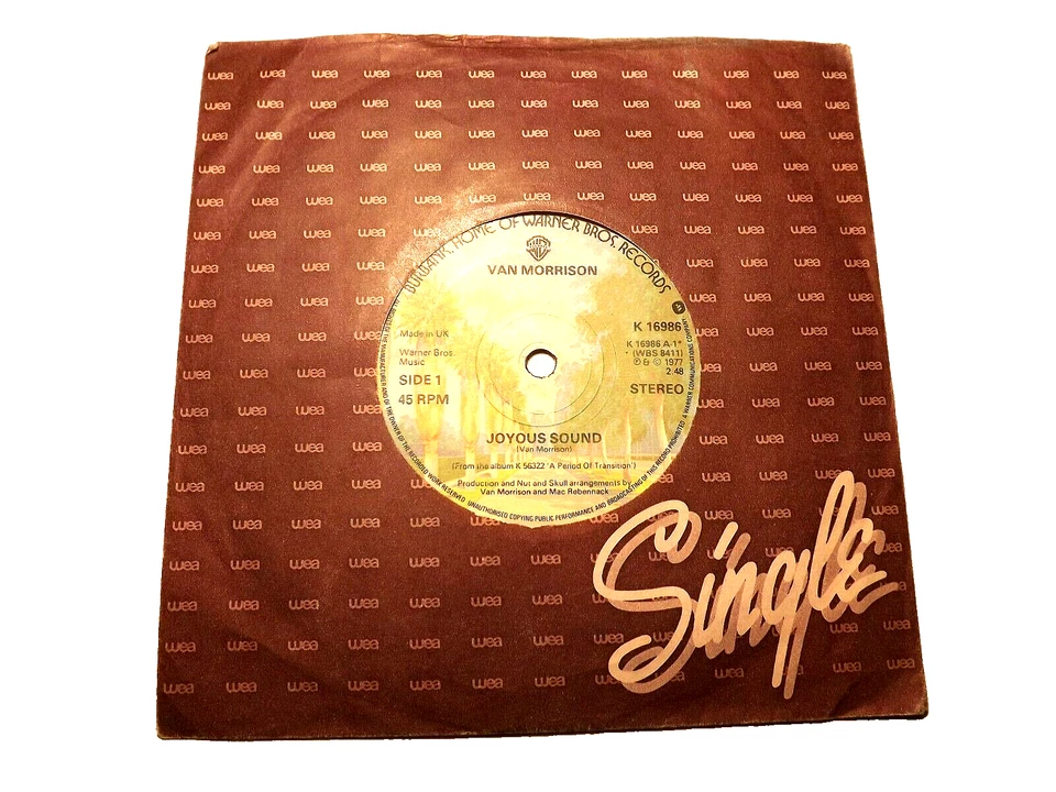 45rpm vinyl record....Van Morrison.....Joyous Sound......Rock - Image 1 of 1
