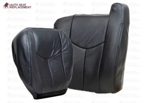 2003 To 2006 Chevy Silverado Driver Bottom-Top Back Leather Seat Cover Dark Gray - Picture 1 of 10
