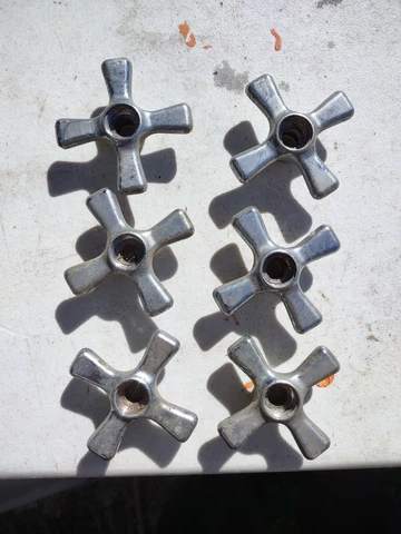 6 Vintage Chrome Water Faucet  Knobs Handles Spigot Industrial Steam Punk Cover