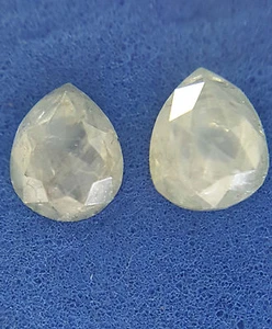 NATURAL MATCHING DIAMOND PAIR ROSE CUT PEAR SHAPE WHITE H SI1 COLOR 0.81TCW - Picture 1 of 10