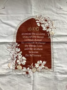 Vintage“God Grant Me Serenity” Embroidered Pillow Cover Unfinished With Thread - Picture 1 of 10