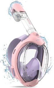 Kids Snorkel Mask Full Face-Anti-Fog & Dry Top SnorkelSet Beginners Ages 3-8 - Picture 1 of 9