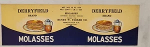 FILE COPY LABEL Molasses Derryfield Brand Henry Parker Manchester New Hampshire - Picture 1 of 1