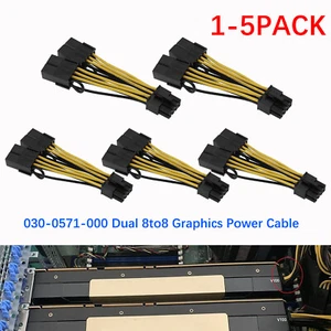 1-5PACK 030-0571-000 Dual 8to8 Graphics Power Cable for Tesla K80 M60 M40 P100 - Picture 1 of 10