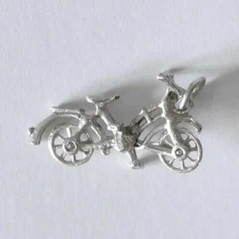 Vintage 925 silver model bicycle - pendant, watch fob, charm. Mid-century Cover