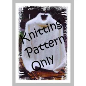 New Sarah James WS101 Fan Lace Turtleneck Sweater Knitting Pattern - Picture 1 of 2