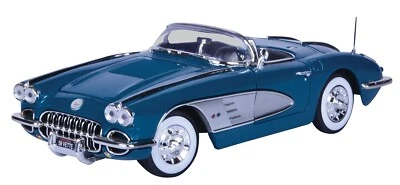 1958 CHEVROLET CORVETTE TURQUOISE 1/18 DIECAST MODEL CAR MOTORMAX 73109 - Image 1 of 2