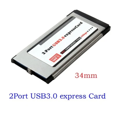 Adattatore convertitore scheda Expresscard PCI-E PCI Express a 2 porte USB 3.0 34mm - Immagine 1 di 4