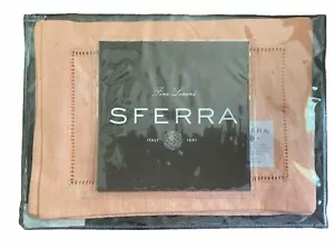 Sferra Festival 902 Linen Cocktail Napkins Set of 4 6x9" Color Cameo NIP - Picture 1 of 4