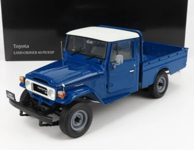 Modellino auto statico diecast Toyota Land Cruiser 40 4x4 pick-up 1980 blu 1:18 - Immagine 1 di 4