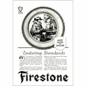 1922 Firestone Tires: Enduring Standards Vintage Print Ad - Picture 1 of 1