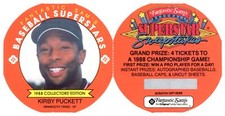 1988 Fantastic Sam's Discs Kirby Puckett Minnesota Twins #1
