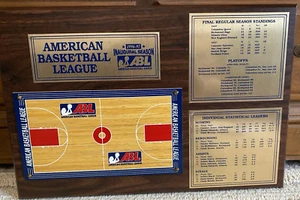 Vintage ABL American Basketball League Inaugural 1996-97 Season Plaque **Rare** - Picture 1 of 6